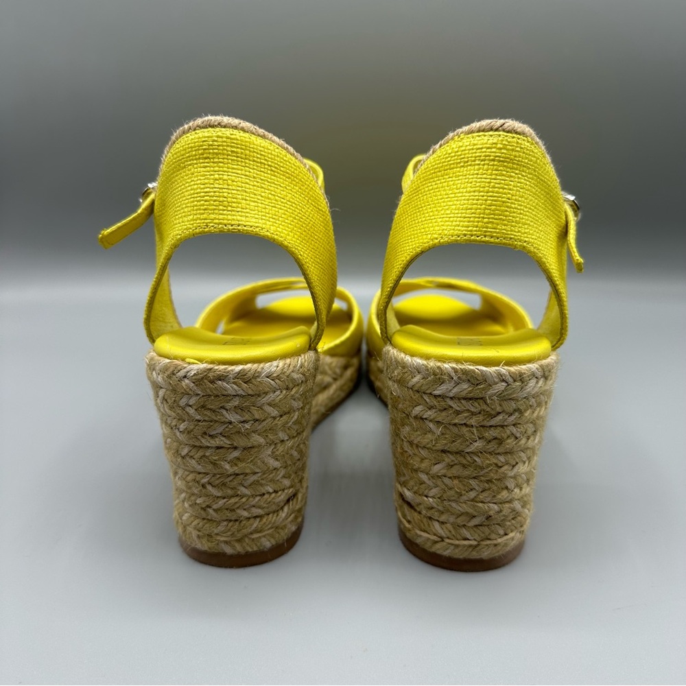 Stuart Weitzman Womens Mirela Espadrille Wedge Sandals Pistachio Yellow Size 8 - Picture 4 of 11